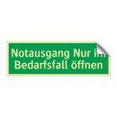 Notausgang Nur im Bedarfsfall öffnen