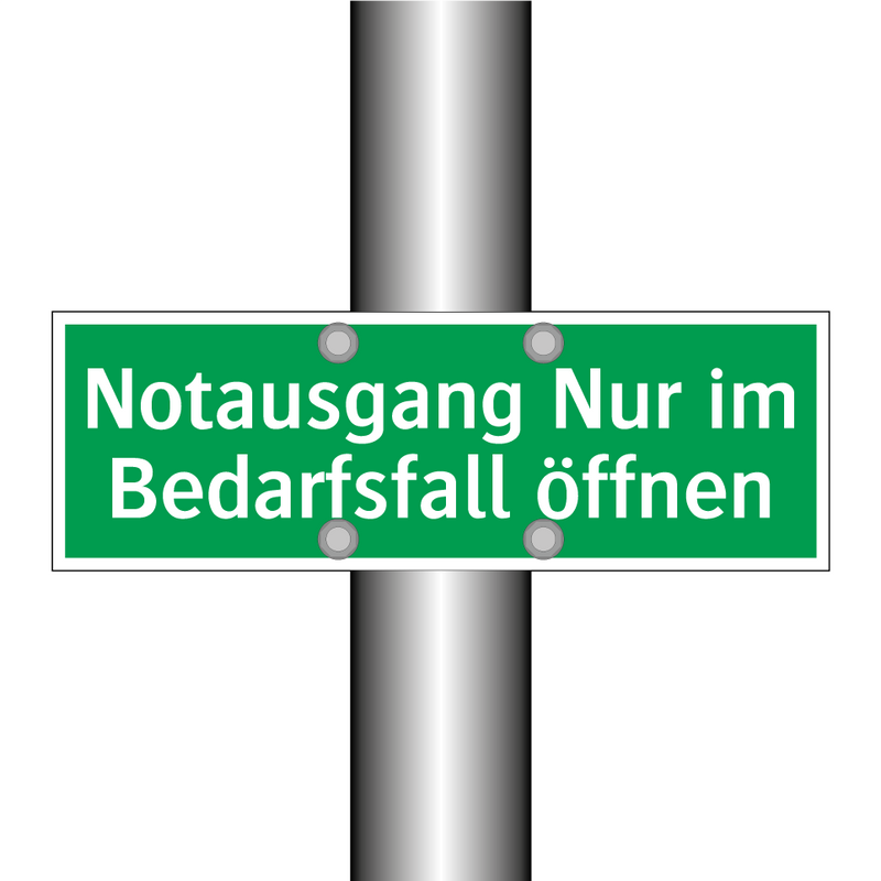 Notausgang Nur im Bedarfsfall öffnen