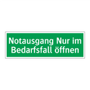 Notausgang Nur im Bedarfsfall öffnen
