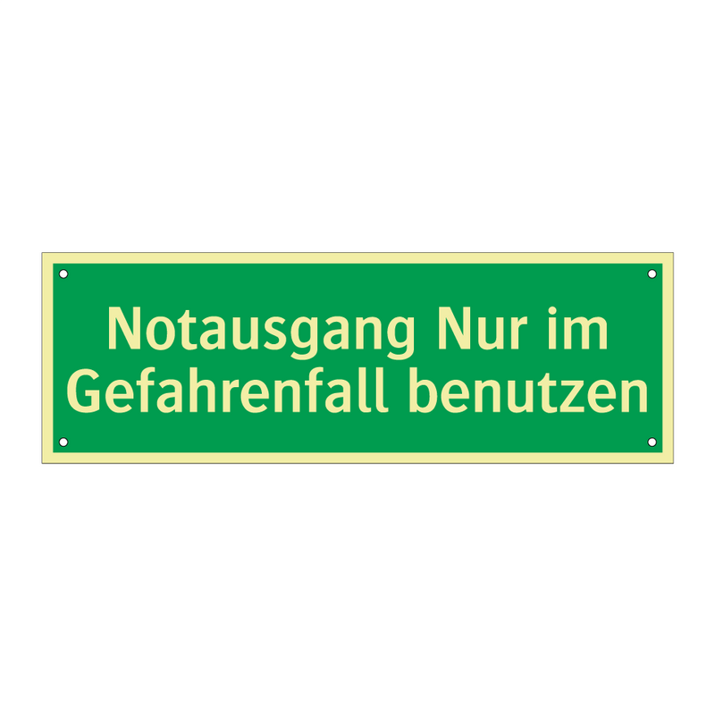 Notausgang Nur im Gefahrenfall benutzen