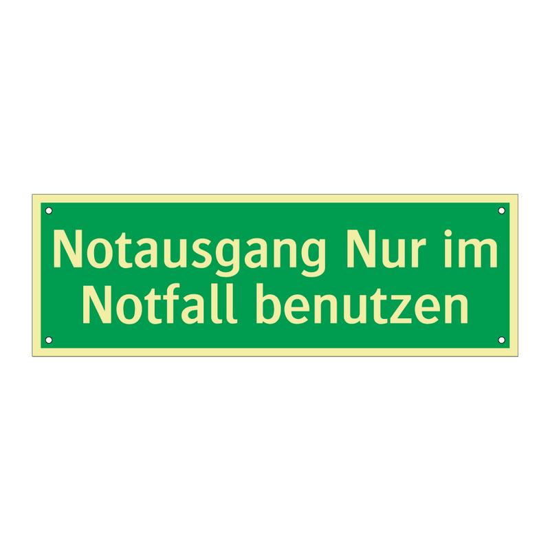 Notausgang Nur im Notfall benutzen