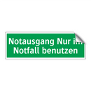 Notausgang Nur im Notfall benutzen