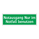 Notausgang Nur im Notfall benutzen