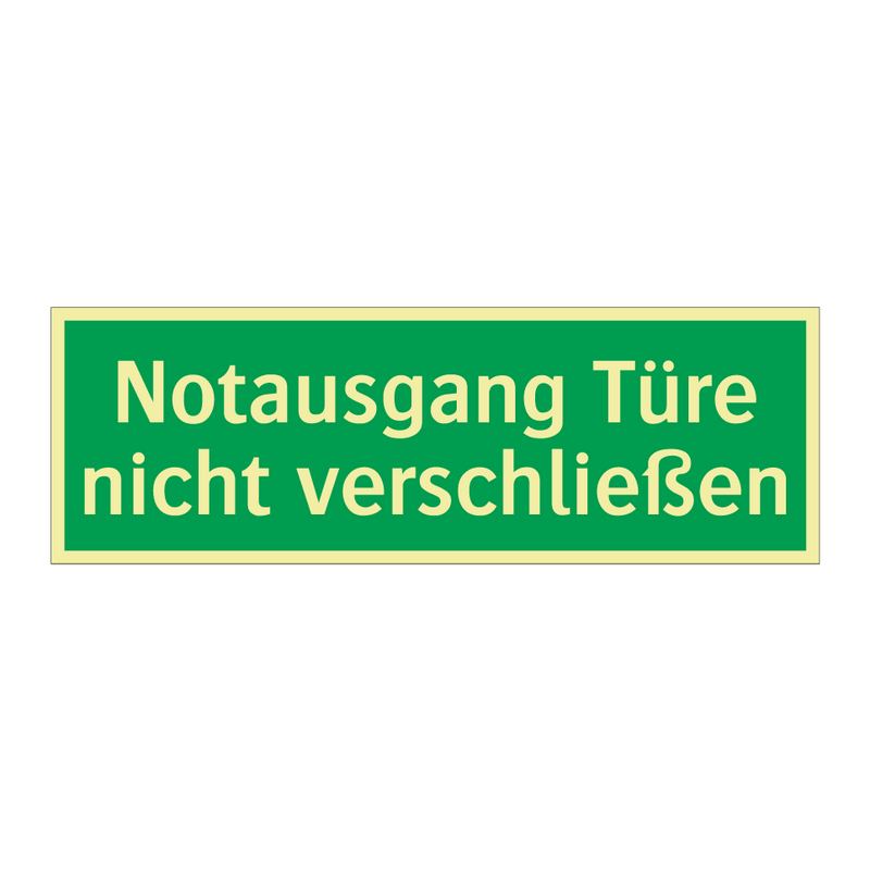 Notausgang Türe nicht verschließen
