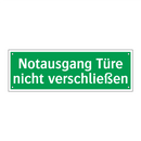 Notausgang Türe nicht verschließen