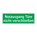 Notausgang Türe nicht verschließen