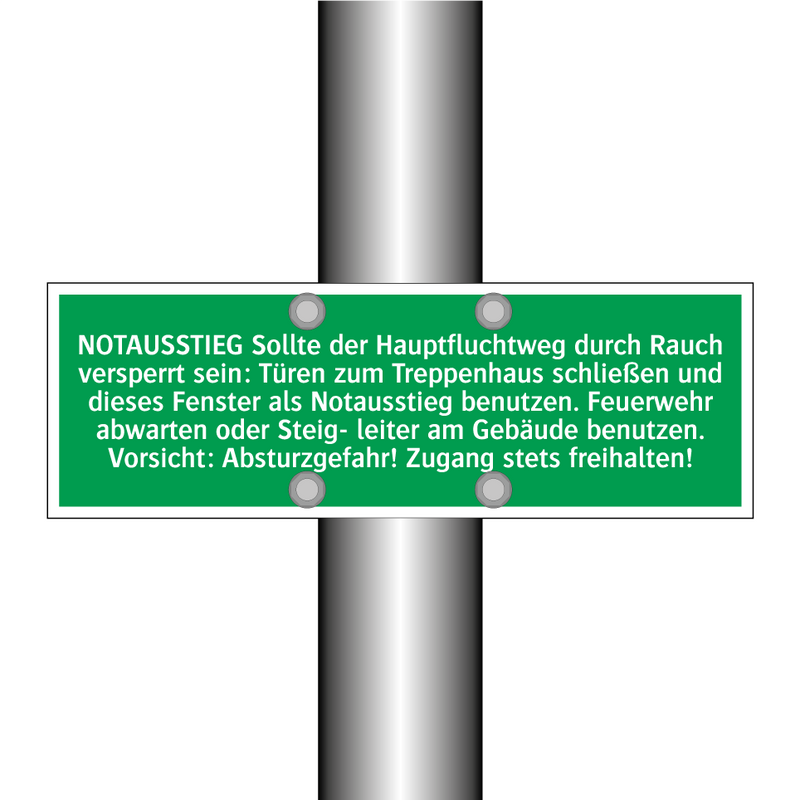 NOTAUSSTIEG Sollte der Hauptfluchtweg durch Rauch versperrt sein /../
