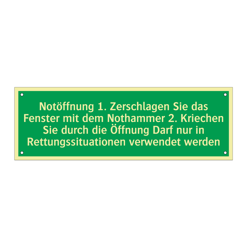 Notöffnung 1. Zerschlagen Sie das Fenster mit dem Nothammer /../