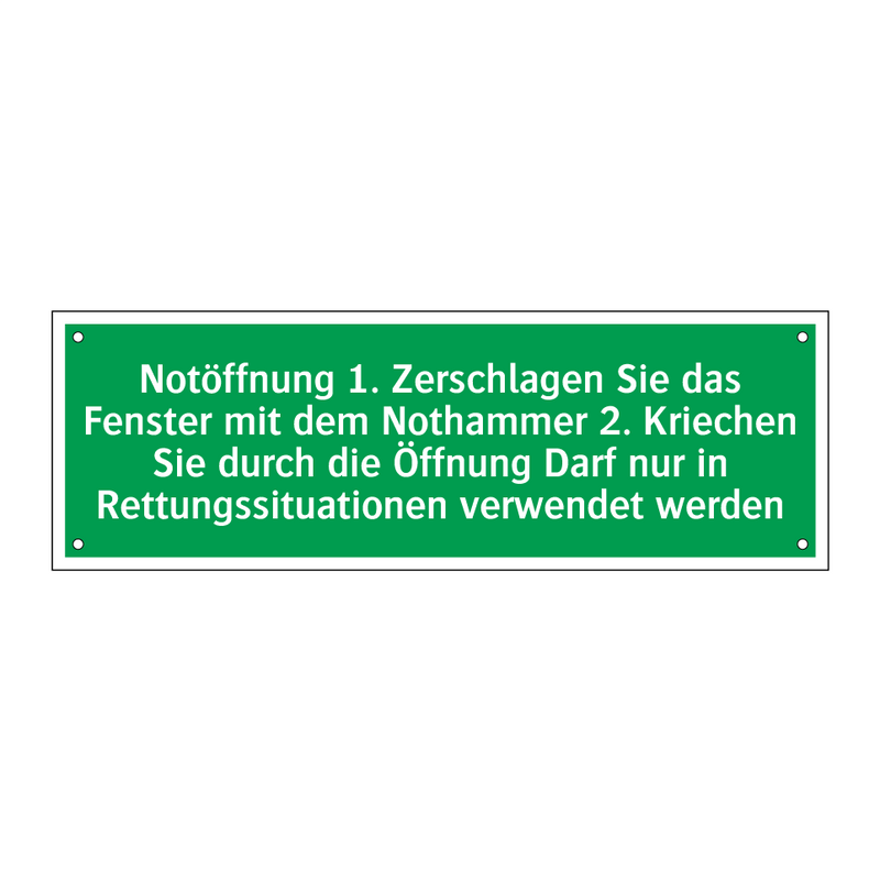 Notöffnung 1. Zerschlagen Sie das Fenster mit dem Nothammer /../