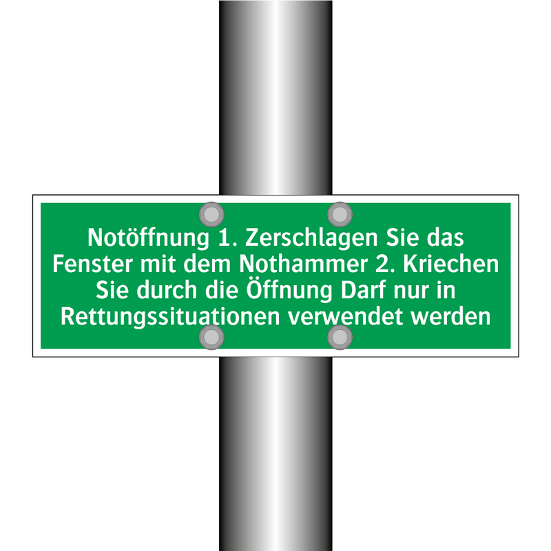 Notöffnung 1. Zerschlagen Sie das Fenster mit dem Nothammer /../