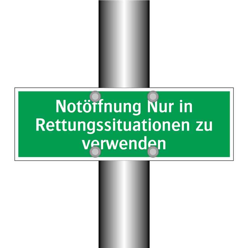 Notöffnung Nur in Rettungssituationen zu verwenden