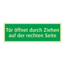 Tür öffnet durch Ziehen auf der rechten Seite