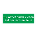 Tür öffnet durch Ziehen auf der rechten Seite