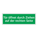 Tür öffnet durch Ziehen auf der rechten Seite