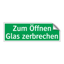 Zum Öffnen Glas zerbrechen