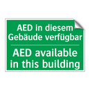 AED in diesem Gebäude verfügbar /.../ - AED available in this building