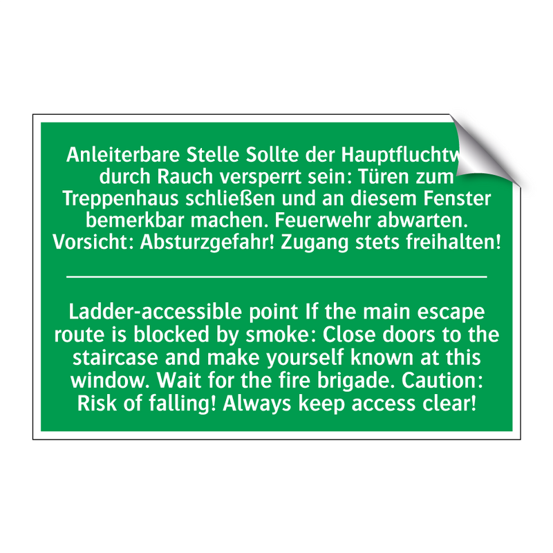 Anleiterbare Stelle Sollte der /.../ - Ladder-accessible point If the /.../