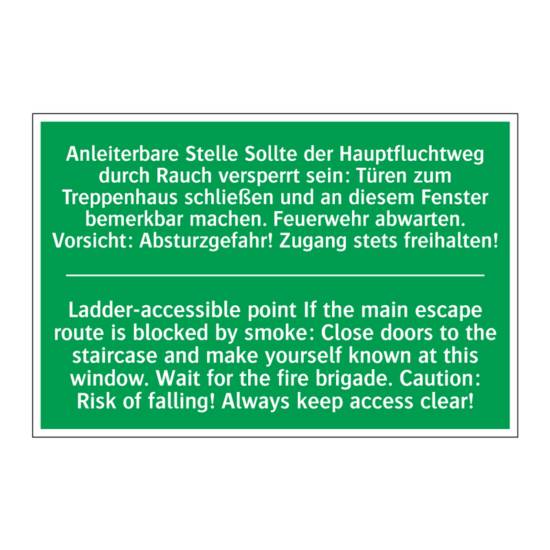Anleiterbare Stelle Sollte der /.../ - Ladder-accessible point If the /.../