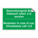 Atemschutzgerät Bei Gebrauch sofort /.../ - Respirator In case of use, immediately /.../