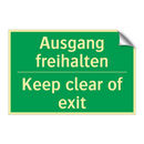 Ausgang freihalten - Keep clear of exit