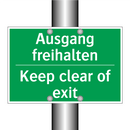 Ausgang freihalten - Keep clear of exit