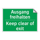 Ausgang freihalten - Keep clear of exit