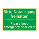 Bitte Notausgang freihalten - Please keep emergency door clear /.../