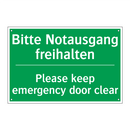 Bitte Notausgang freihalten - Please keep emergency door clear /.../