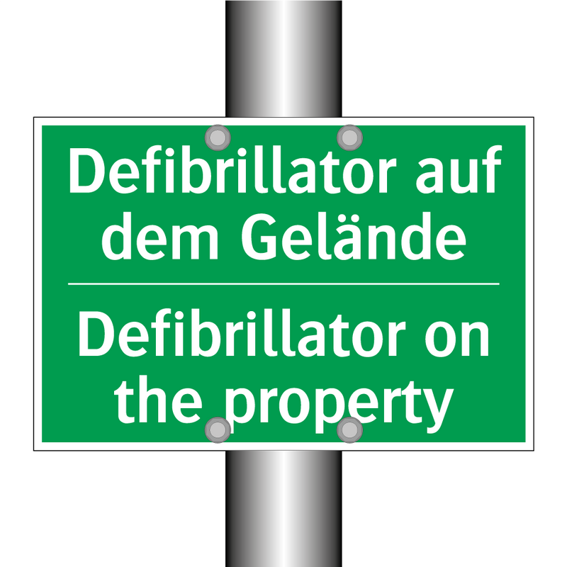 Defibrillator auf dem Gelände - Defibrillator on the property