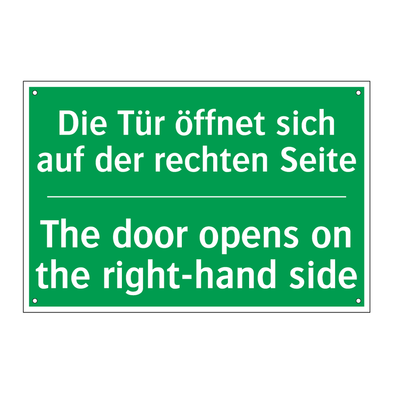 Die Tür öffnet sich auf der rechten /.../ - The door opens on the right-hand /.../