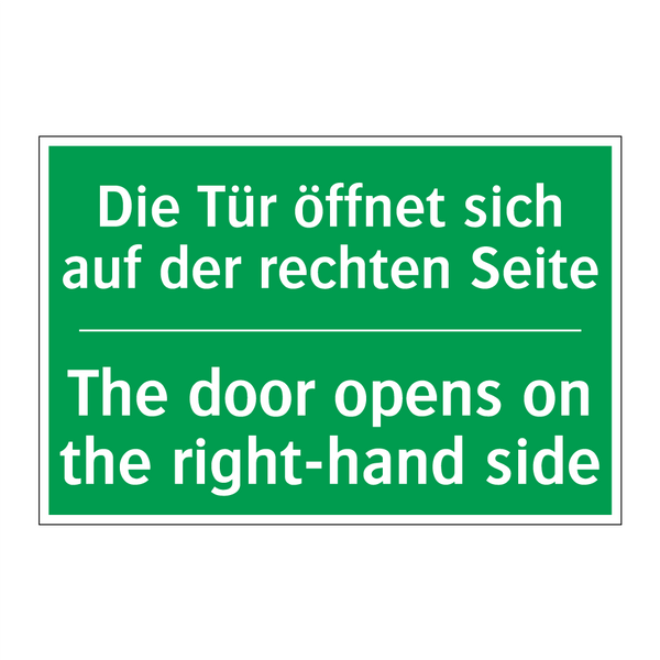Die Tür öffnet sich auf der rechten /.../ - The door opens on the right-hand /.../