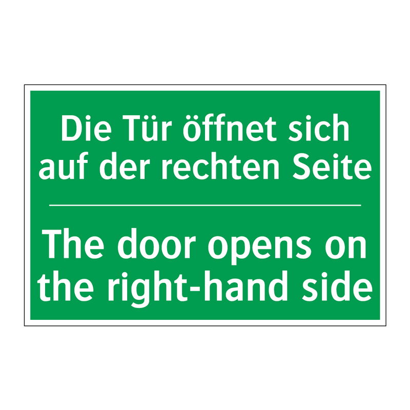 Die Tür öffnet sich auf der rechten /.../ - The door opens on the right-hand /.../