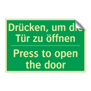 Drücken, um die Tür zu öffnen - Press to open the door