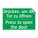 Drücken, um die Tür zu öffnen - Press to open the door
