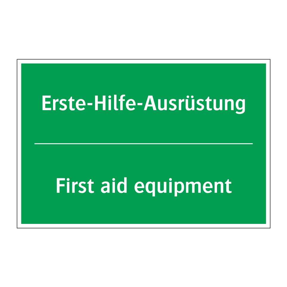 Kauf Erste-Hilfe-Ausrüstung - First aid equipment schild | SignOnline ...