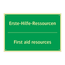 Erste-Hilfe-Ressourcen - First aid resources