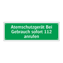 Atemschutzgerät Bei Gebrauch sofort 112 anrufen