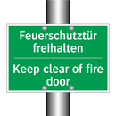 Feuerschutztür freihalten - Keep clear of fire door