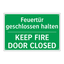 Feuertür geschlossen halten - KEEP FIRE DOOR CLOSED