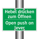 Hebel drücken zum Öffnen - Open push on lever