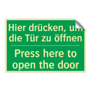 Hier drücken, um die Tür zu öffnen /.../ - Press here to open the door