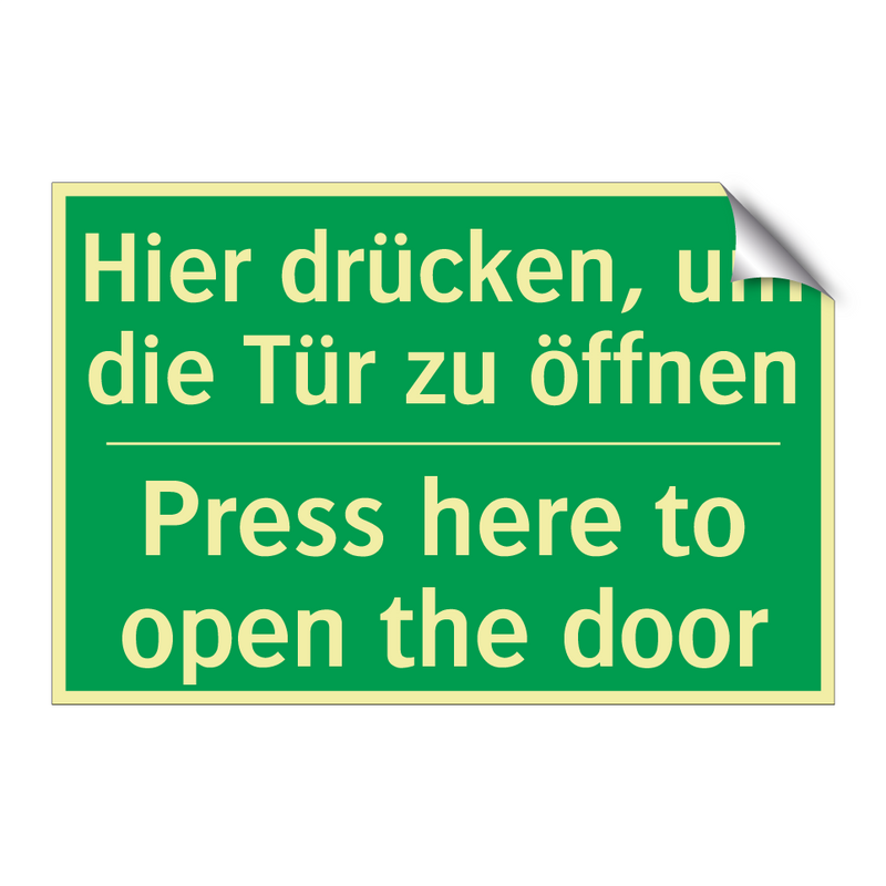 Hier drücken, um die Tür zu öffnen /.../ - Press here to open the door