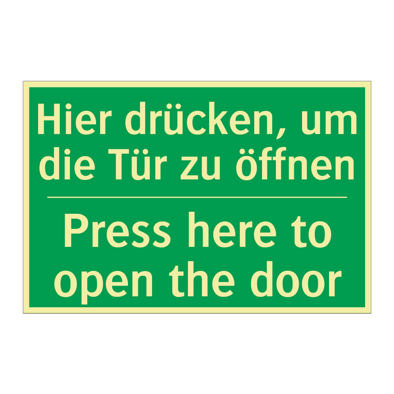 Hier drücken, um die Tür zu öffnen /.../ - Press here to open the door