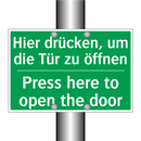Hier drücken, um die Tür zu öffnen /.../ - Press here to open the door