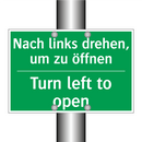 Nach links drehen, um zu öffnen /.../ - Turn left to open