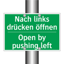 Nach links drücken öffnen - Open by pushing left