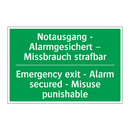 Notausgang - Alarmgesichert – /.../ - Emergency exit - Alarm secured /.../