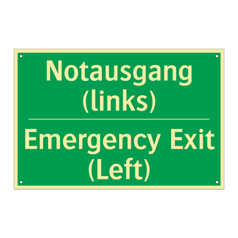Notausgang (links) - Emergency Exit (Left)