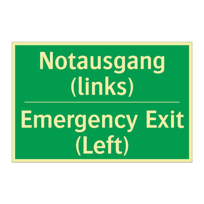 Notausgang (links) - Emergency Exit (Left)