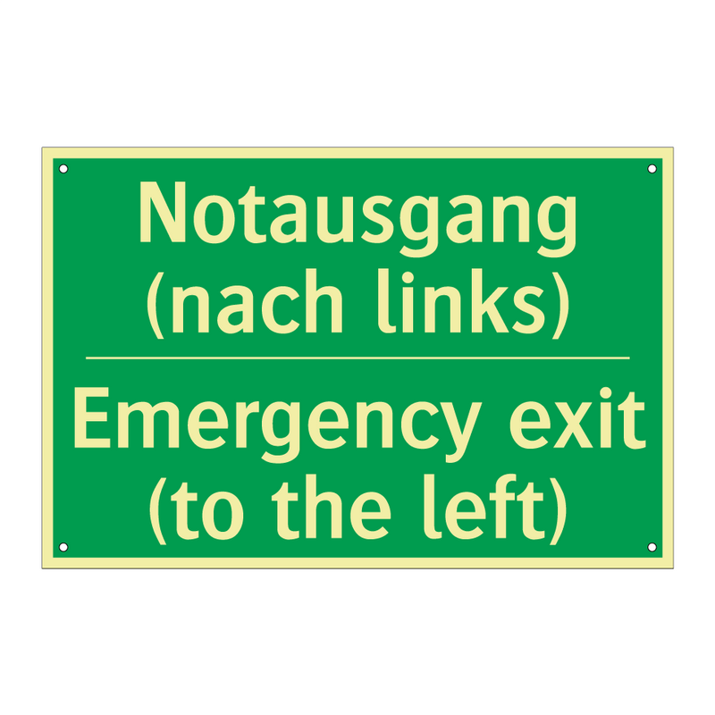 Notausgang (nach links) - Emergency exit (to the left)